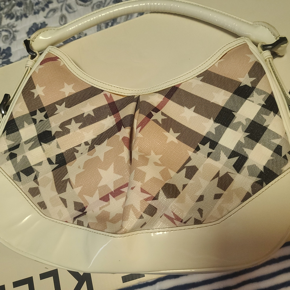 Burberry Women's Beige and White Bag